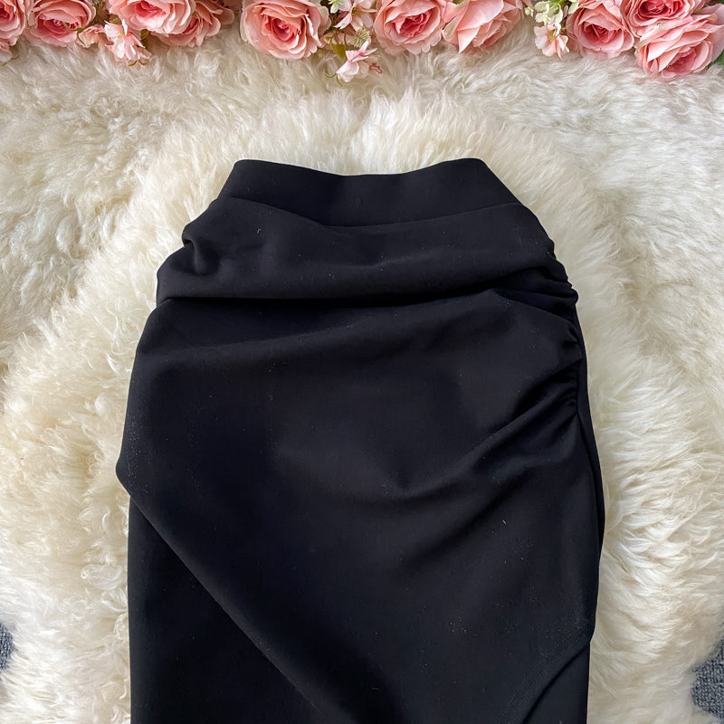 Asymmetric One-step Black OL Skirt