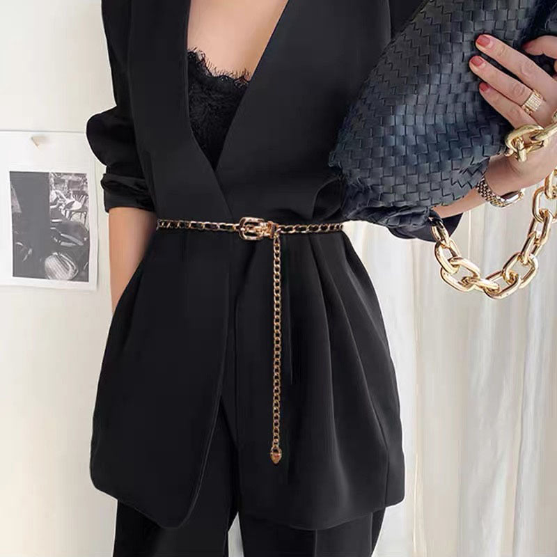 Thin Belt With Metal Chain