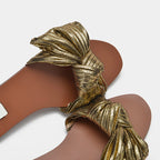 Flat Ruffled Bow Sandals