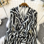Sunscreen Zebra Printed Shirt Dress