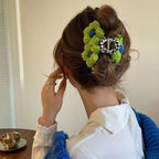 Colorful Tweed Floral Hair Clip