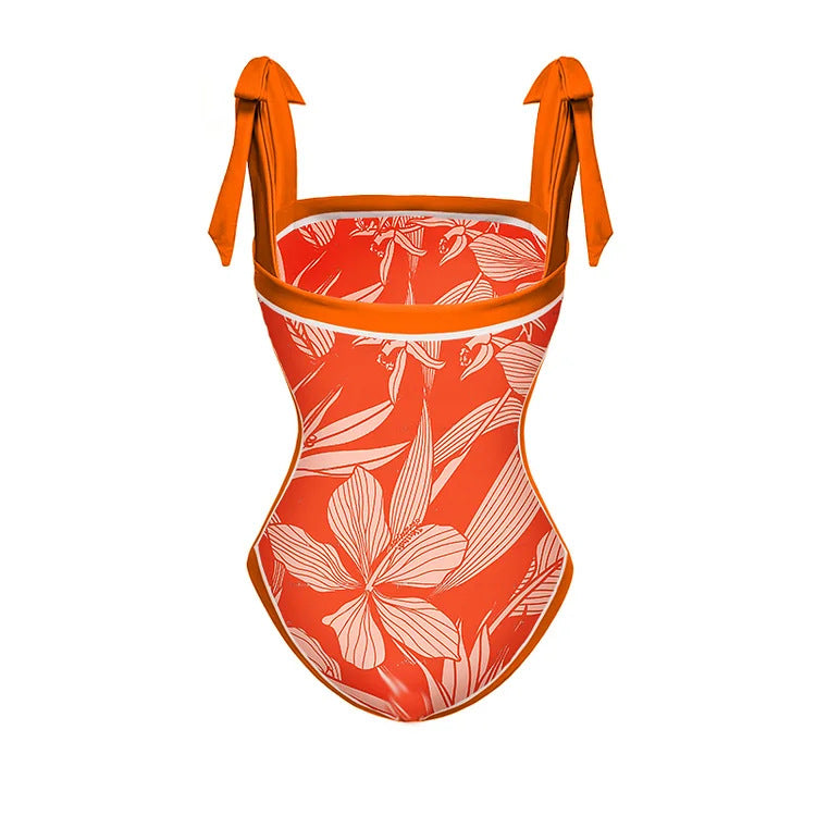 Slip One-piece Swimwear&Skirt Printed 2Pcs