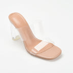 Flip Flops With High Transparent Heels
