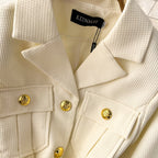 Metal Double-breasted Suit Jakcet with Waistbelt
