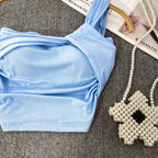 Niche Solid Color Knotted Short Top