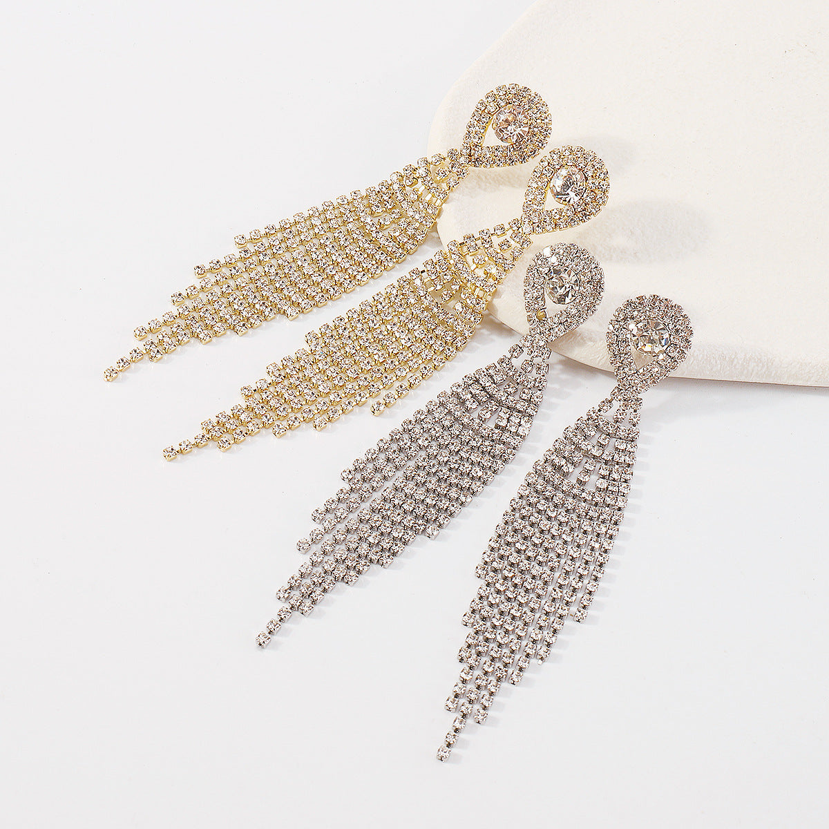 Tassel Dripping Rhinestone Earrings