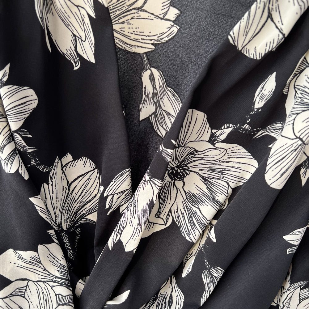 V-neck Flared-sleeve Floral Shirt