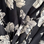 V-neck Flared-sleeve Floral Shirt