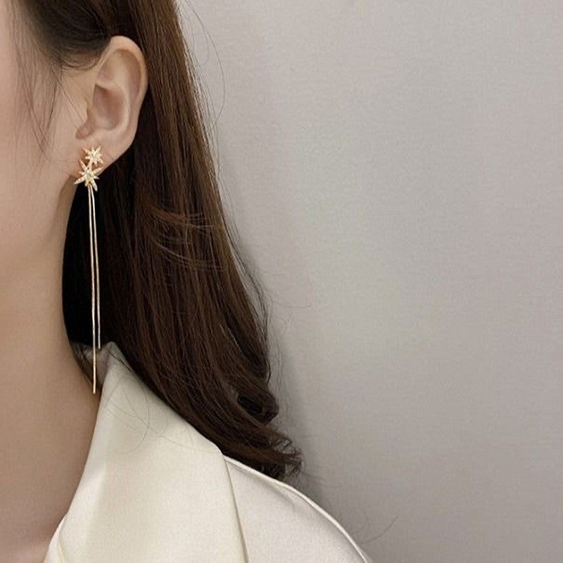 Star Long Fringe Earrings