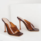 Lucid pvc Square-toe High heeled Sandals