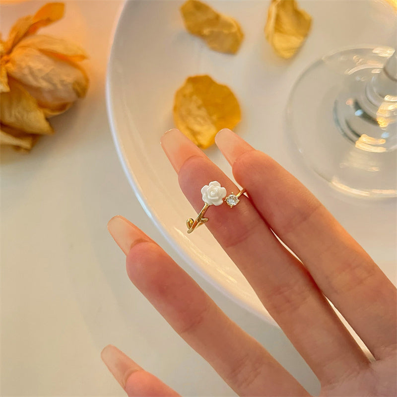 Camellia Flower Unsealed Ring