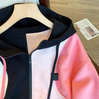 Color Blocking Hooded Thickened Sweatshirt