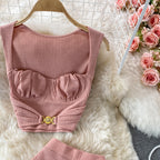 Fashion High-waist Skinny Two-piece Suit