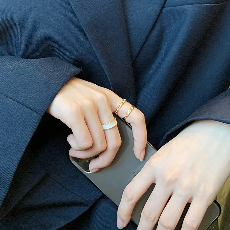 Fashion Circle Ring Three Piece Set