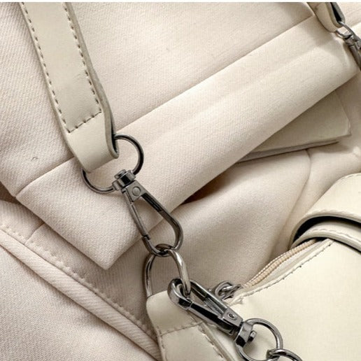 Vintage Chain Studded Crescent Bag
