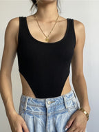 Vintage U-neck Hollowed Jumpsuit