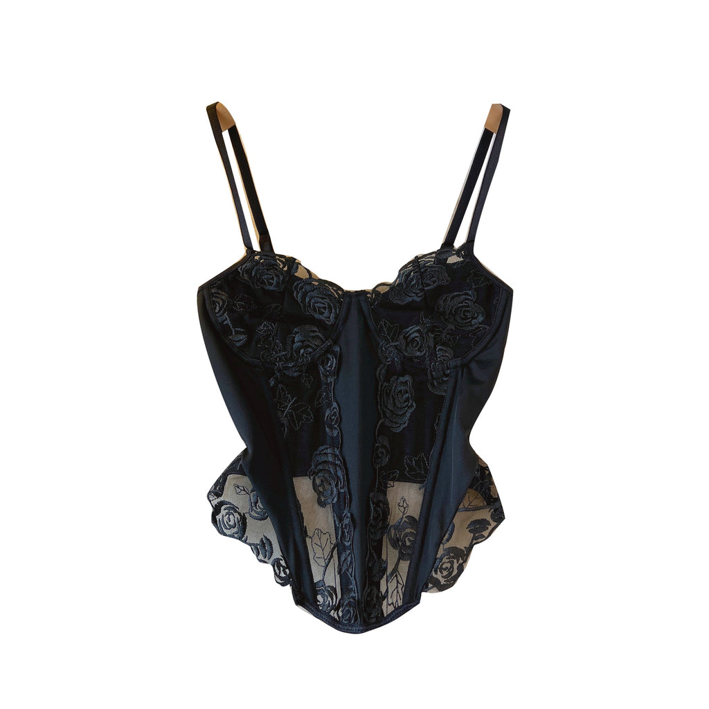 Black Mesh Camisole Tank tops