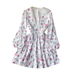 Sweet Lace V-neck Floral Dress