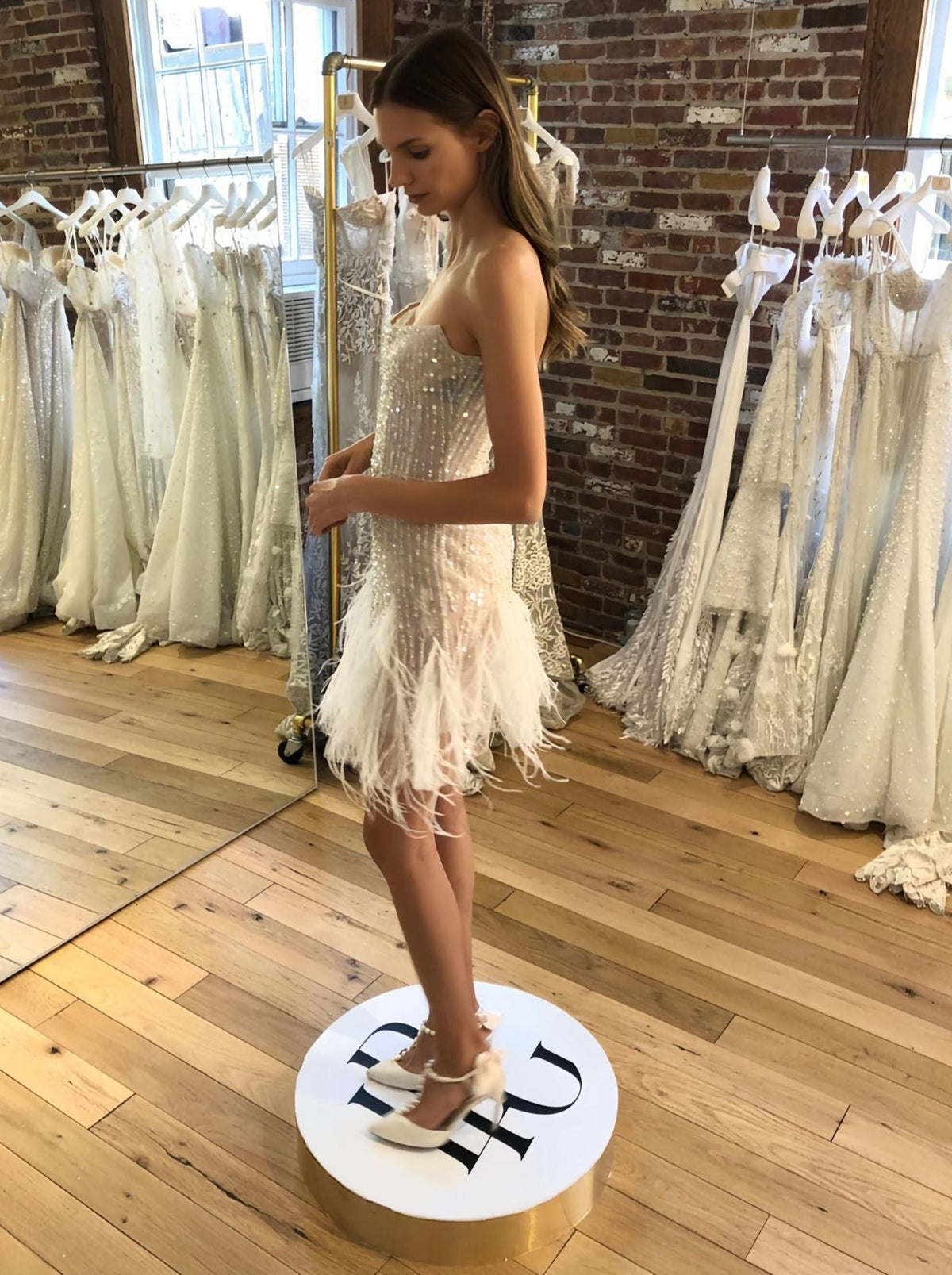 Strapless Sequined Tassel Hem Dress
