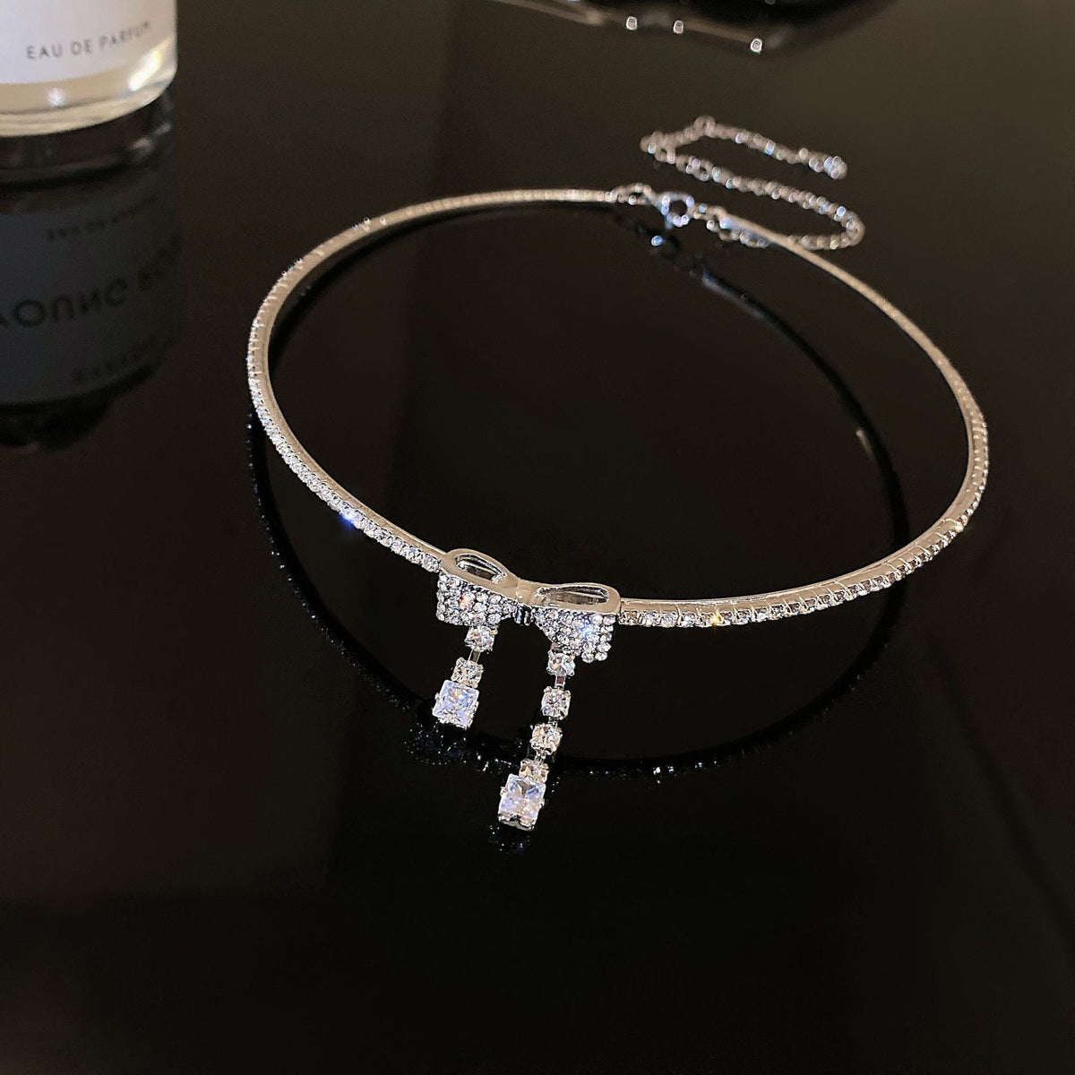 Sparkling Rhinestone Butterfly Choker Necklace