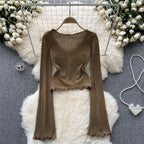 Vintage Distressed Butterfly Pattern Knitwear