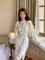 Chic Flared Viscose Fiber Cardigan