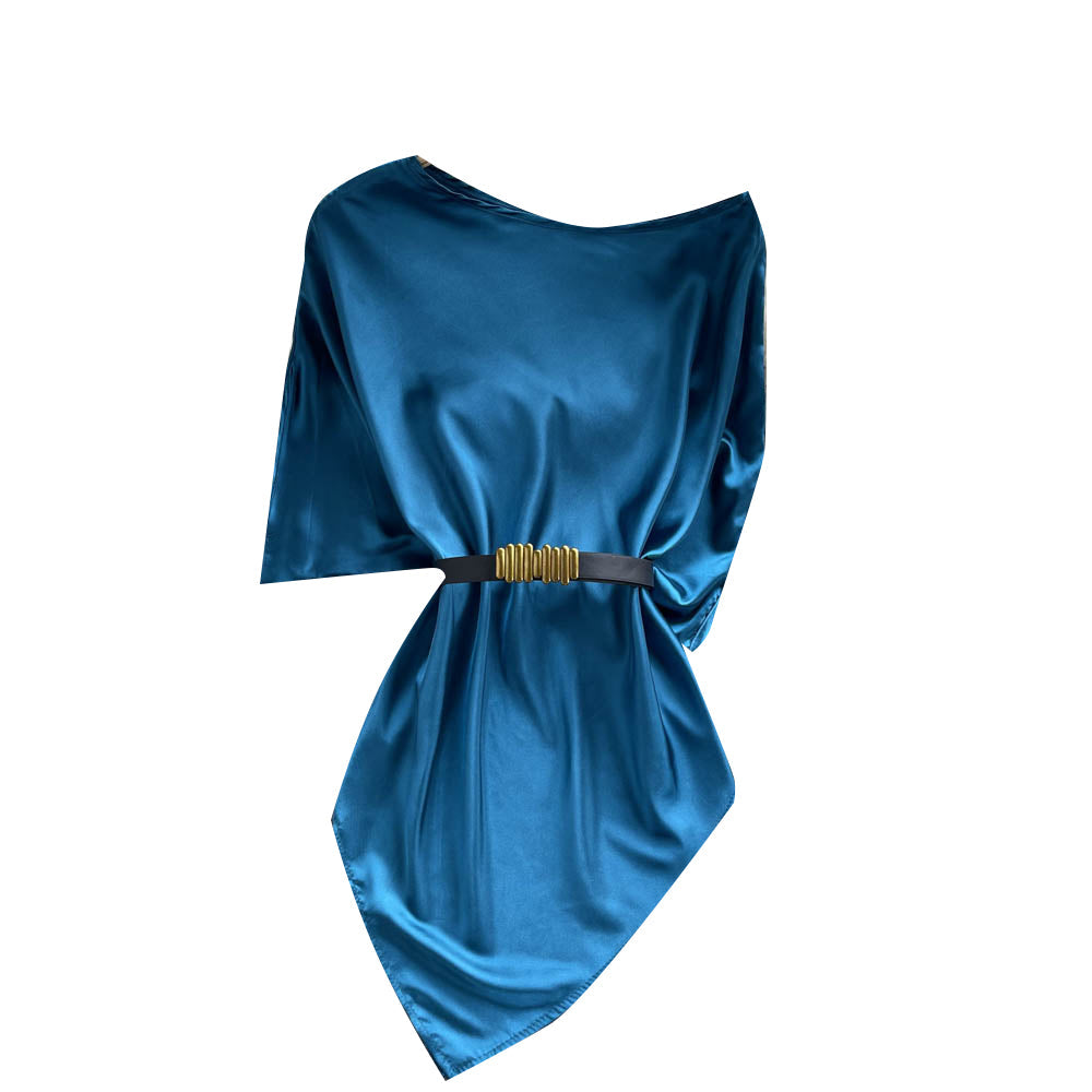 Elegant Satin Solid Color Top
