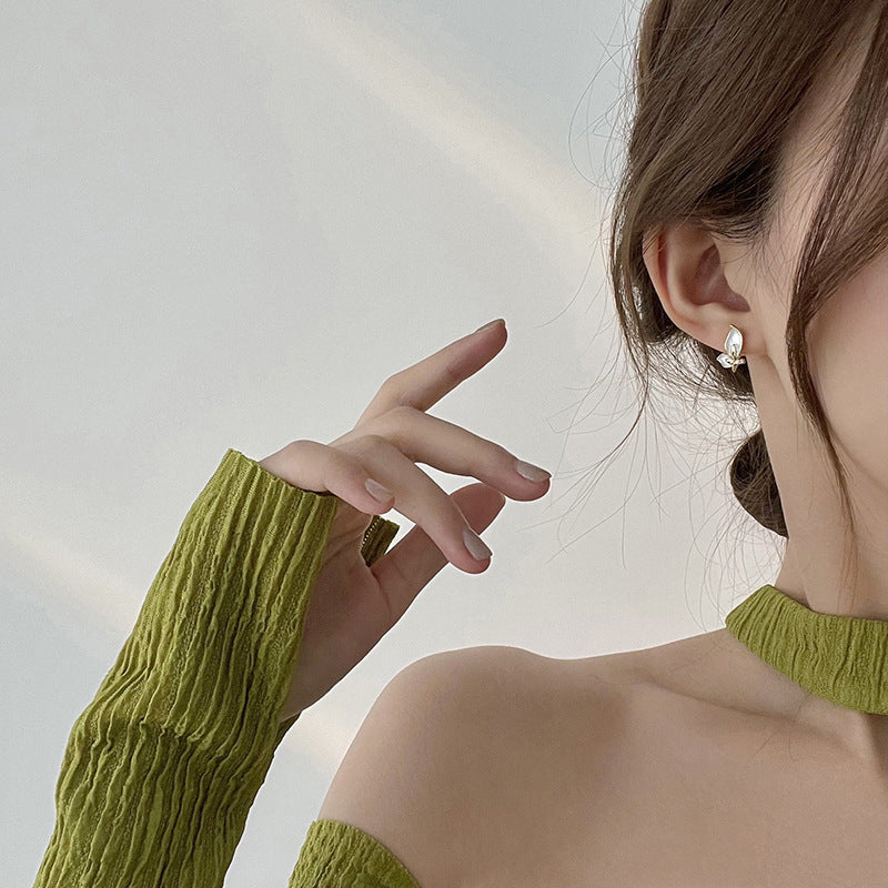 Silver Pin Light Butterfly Earrings