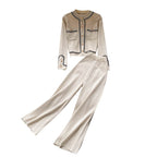 Cardigan&High-waisted Trousers Knitted 2Pcs