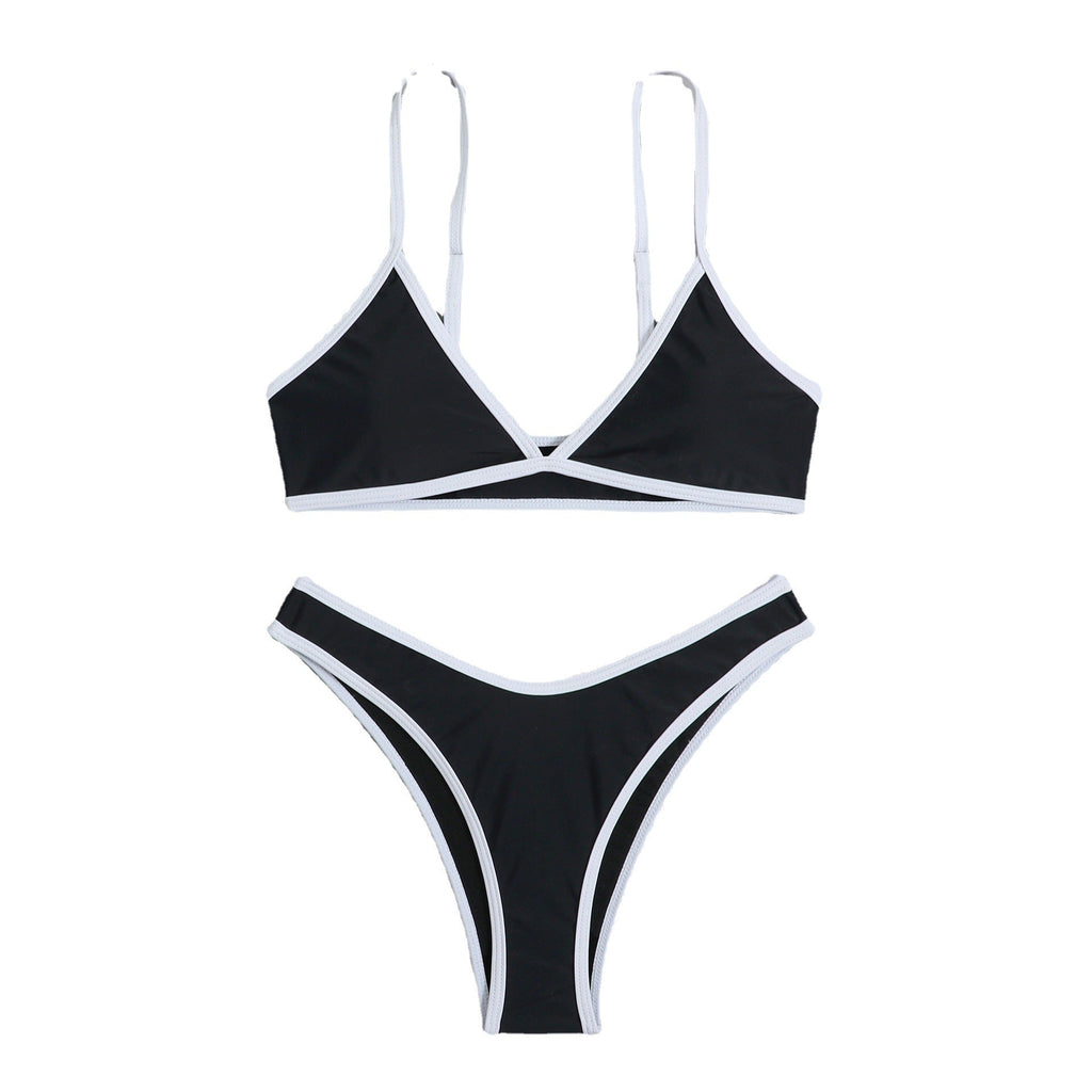 Simple Design Color Blocking Bikini
