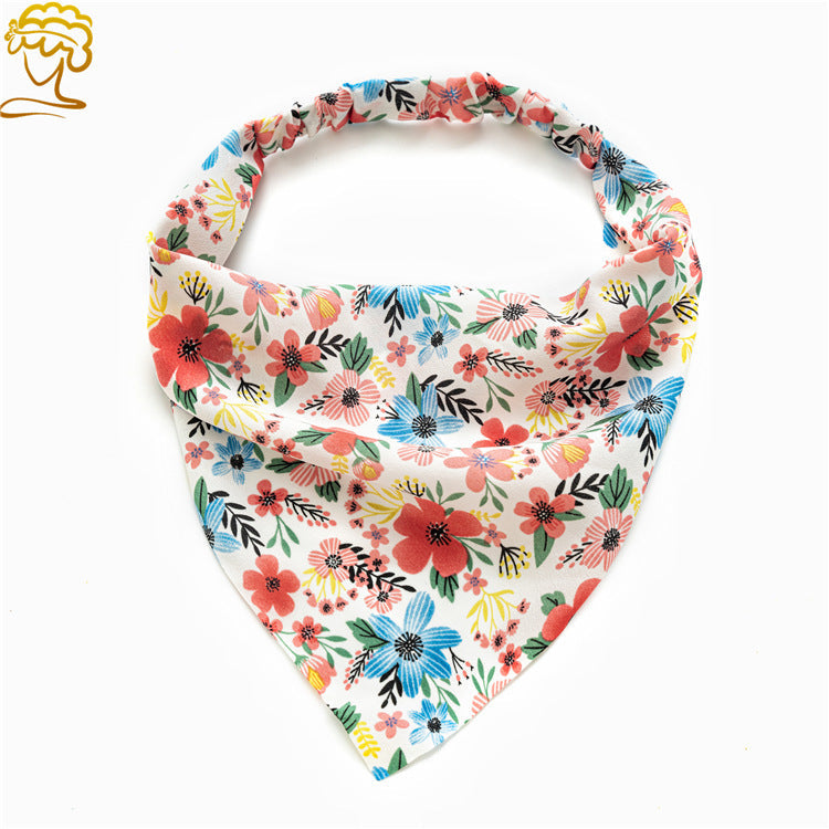 Pastoral Style Floral Triangle Kerchief