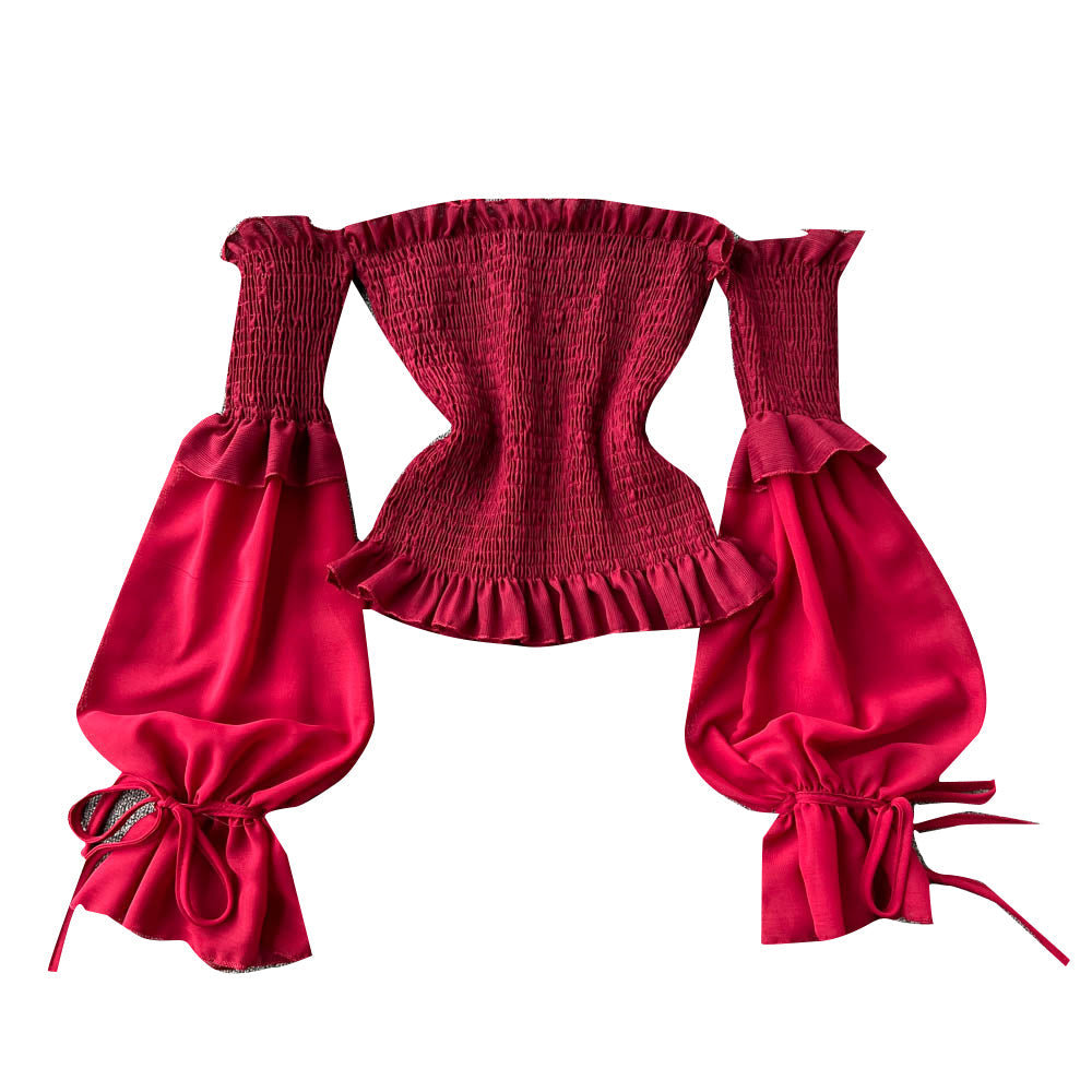 Niche Strapless Solid Colour Shirt