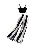 Chest Cushion V-Neck Short Halter Vest Two-Piece Set