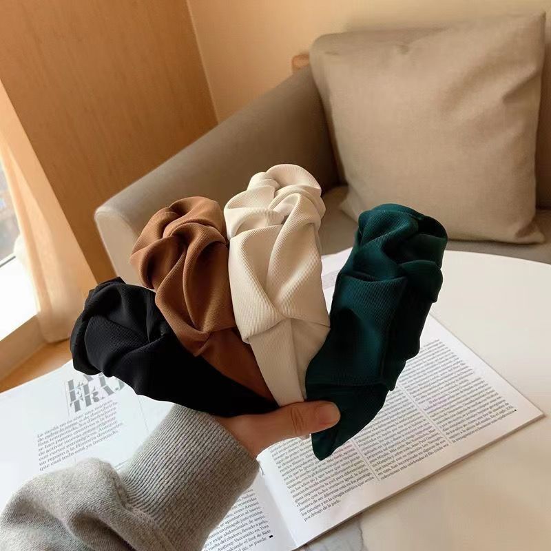 Vintage Ruffled Solid Color Hair Bands