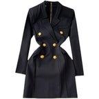 Black Double Breasted Suit Dress