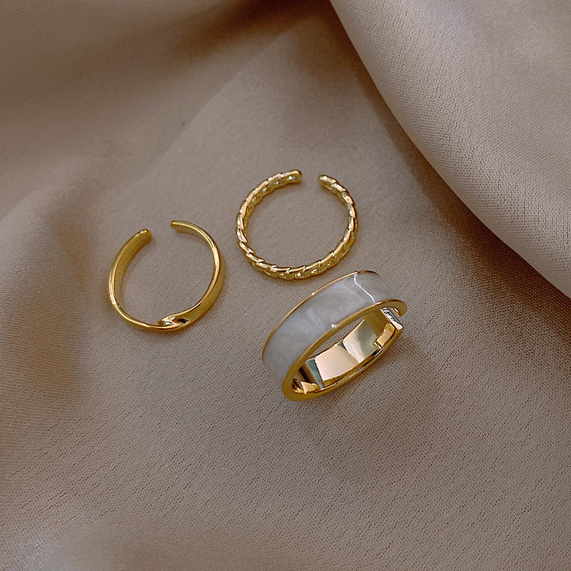Fashion Circle Ring Three Piece Set