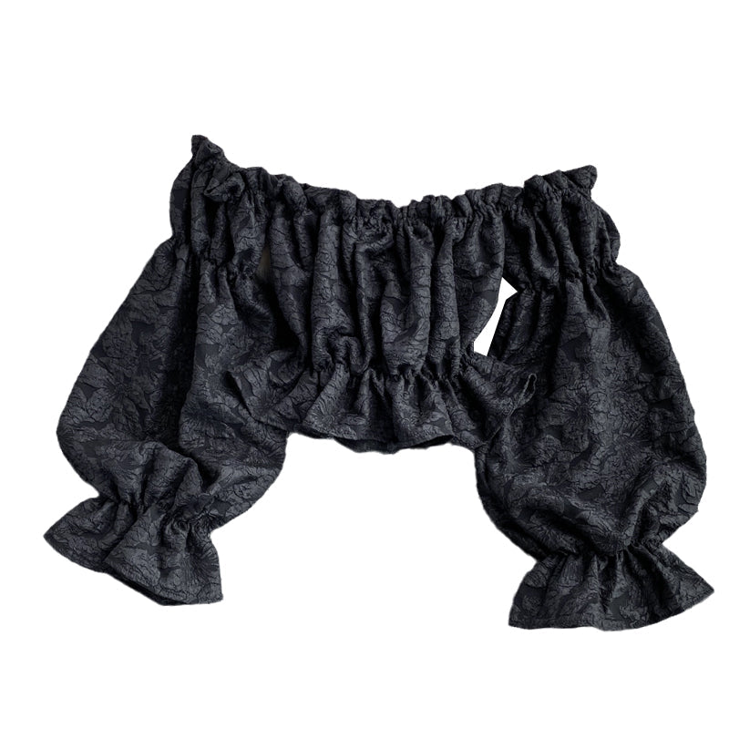 Strapless Long Sleeve Jacquard Shirt