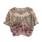Chic Embroidered Beaded Sequin Shirt