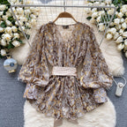 Courtly Puffy Sleeve Floral Shirt