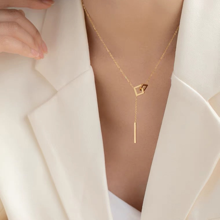 A Cut-out Square Necklace
