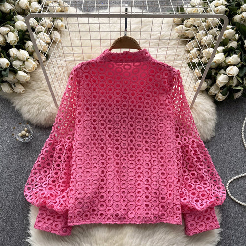 3d Floral Water-soluble Lace Blouse