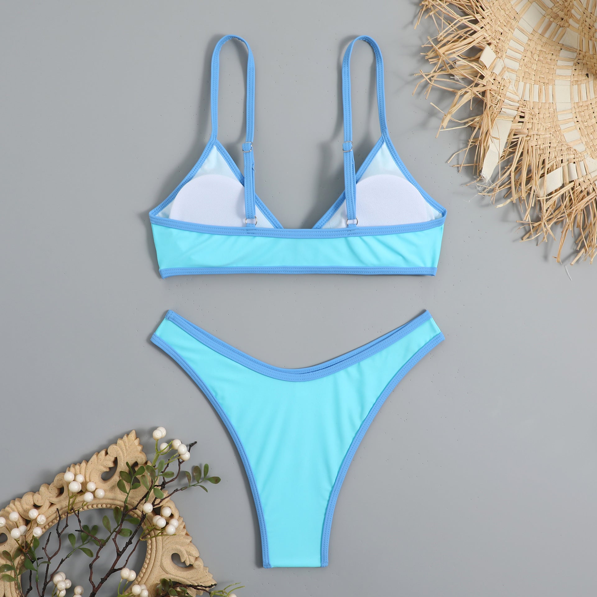 Simple Design Color Blocking Bikini