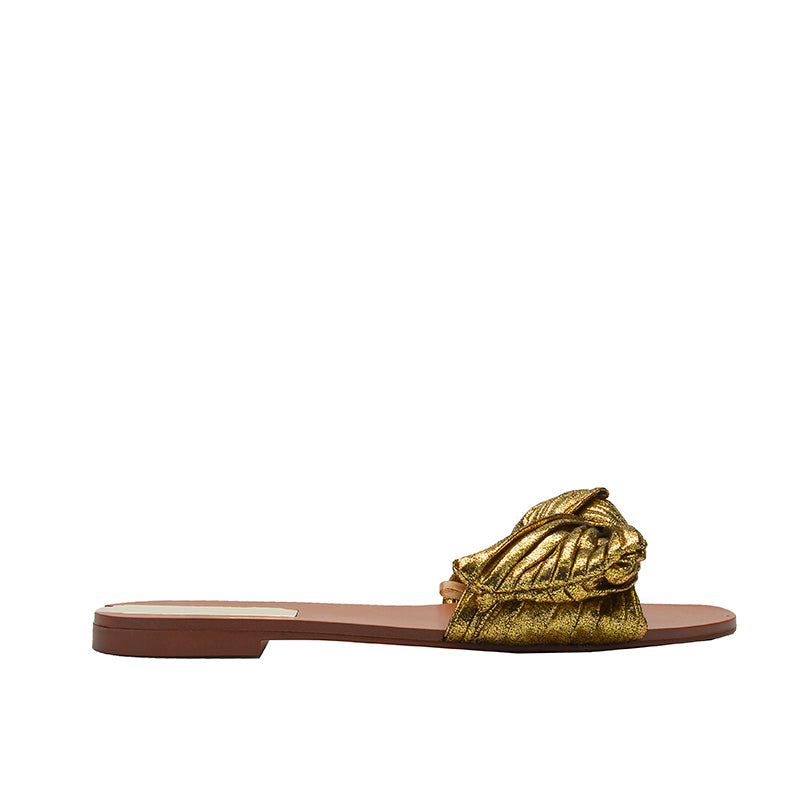 Flat Ruffled Bow Sandals