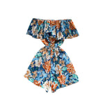 Strapless Floral Ruffled Jumpsuits