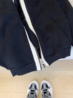 Color Blocking Zipped Hooded Jacket
