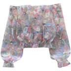 Fairy 3d Floral Mesh Top