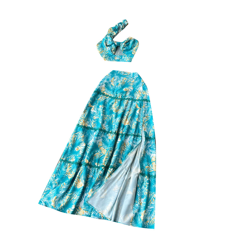 Printed Halter Top&Skirt 2Pcs Set