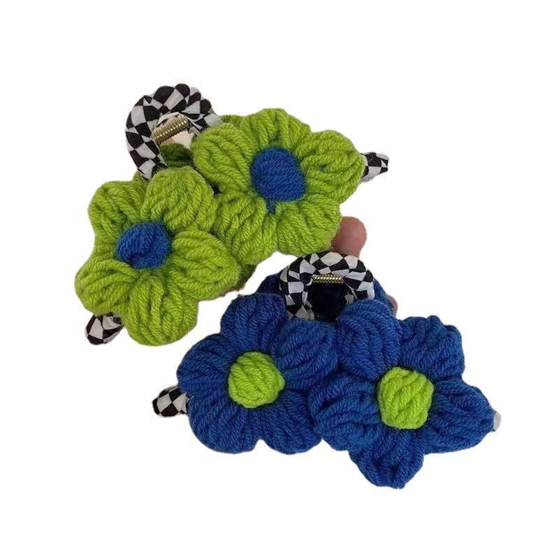 Colorful Tweed Floral Hair Clip