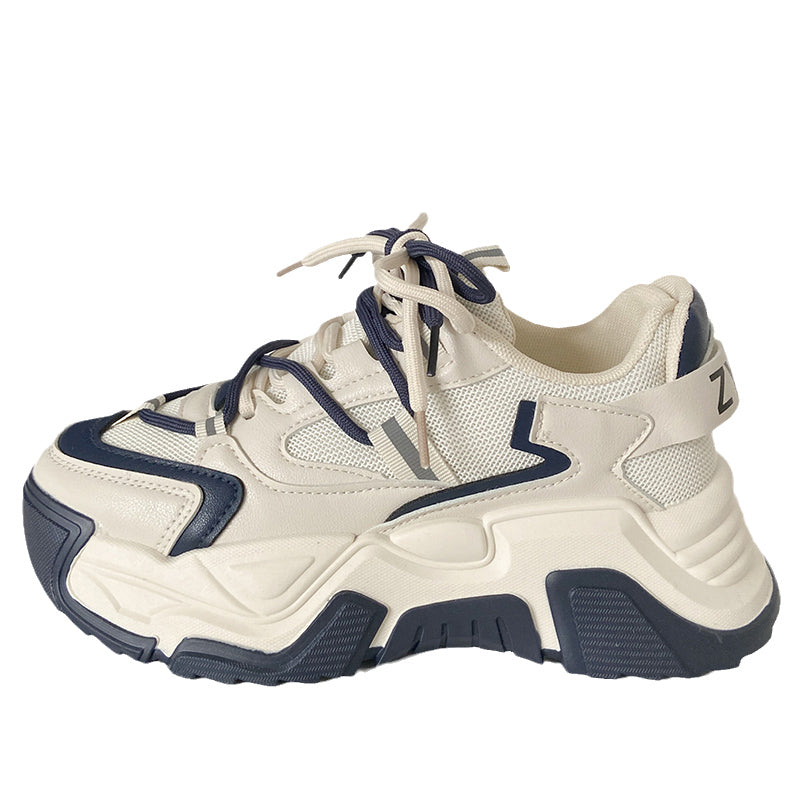Vintage Heightened Double-mesh Chunky Sneakers