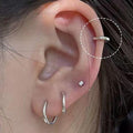Simple Design Silver Circle Earring Studs
